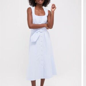 Tuckernuck Pomander Place Light Blue Striped Midi Dress